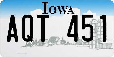 IA license plate AQT451