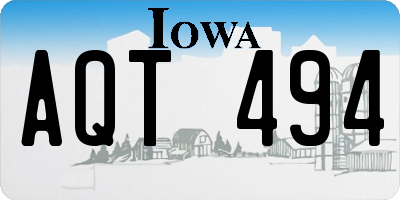 IA license plate AQT494