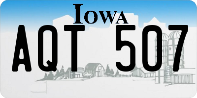 IA license plate AQT507