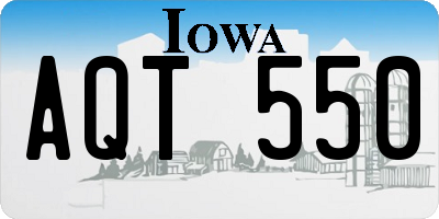IA license plate AQT550