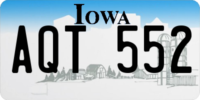 IA license plate AQT552