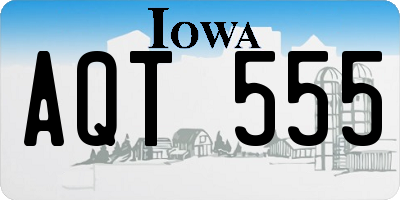 IA license plate AQT555