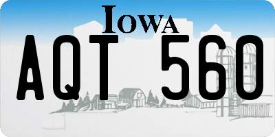 IA license plate AQT560