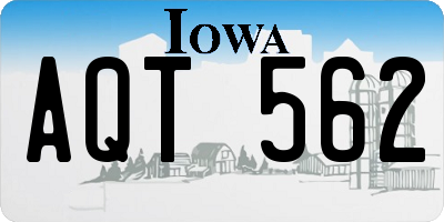 IA license plate AQT562