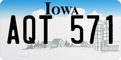 IA license plate AQT571