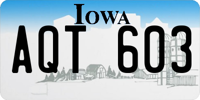 IA license plate AQT603