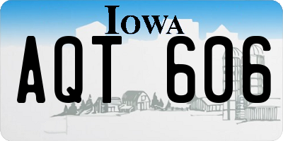 IA license plate AQT606