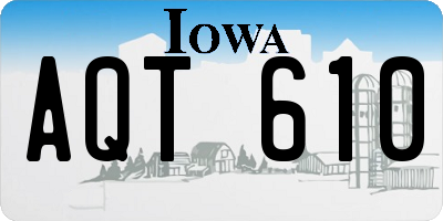 IA license plate AQT610