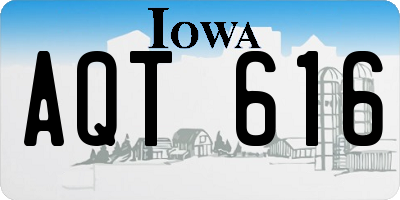 IA license plate AQT616