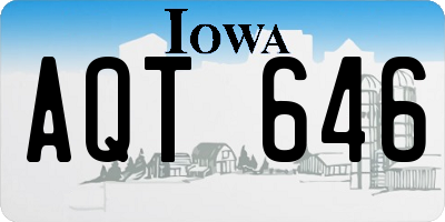 IA license plate AQT646