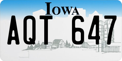 IA license plate AQT647