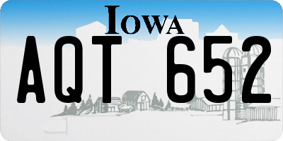 IA license plate AQT652