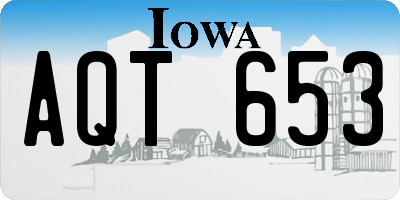 IA license plate AQT653