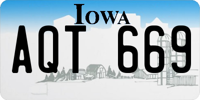 IA license plate AQT669