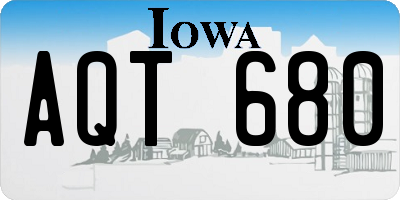 IA license plate AQT680