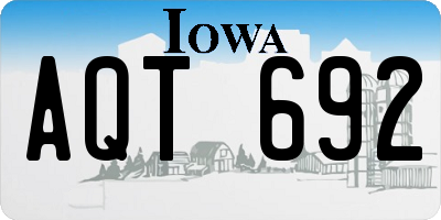IA license plate AQT692