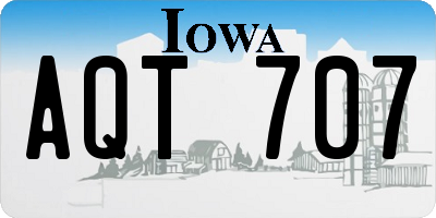 IA license plate AQT707