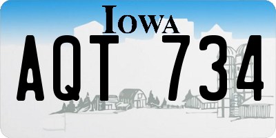 IA license plate AQT734