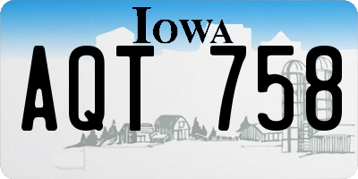 IA license plate AQT758