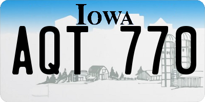 IA license plate AQT770