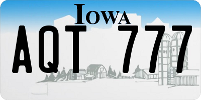 IA license plate AQT777