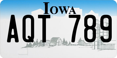 IA license plate AQT789
