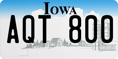 IA license plate AQT800
