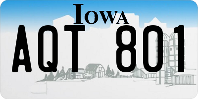 IA license plate AQT801