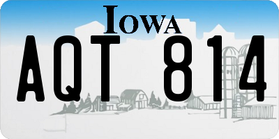 IA license plate AQT814