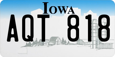 IA license plate AQT818