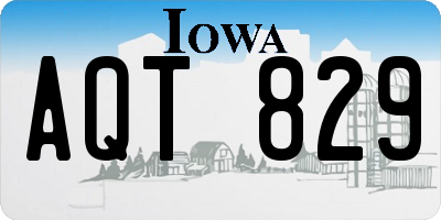 IA license plate AQT829