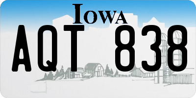 IA license plate AQT838