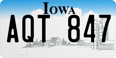 IA license plate AQT847
