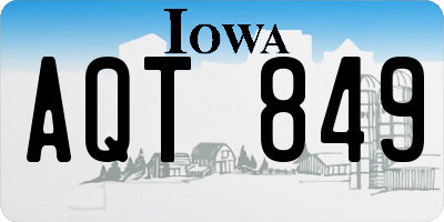 IA license plate AQT849