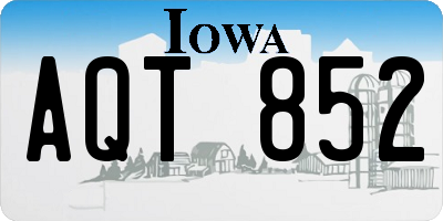 IA license plate AQT852