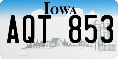 IA license plate AQT853