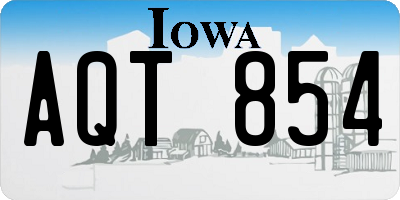IA license plate AQT854