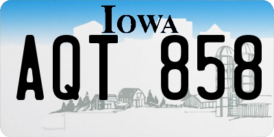 IA license plate AQT858