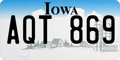 IA license plate AQT869