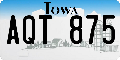 IA license plate AQT875