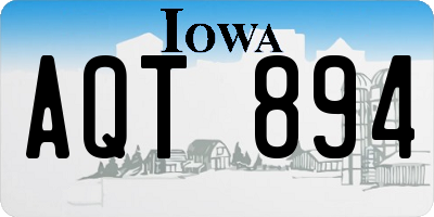 IA license plate AQT894