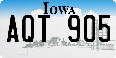 IA license plate AQT905