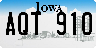 IA license plate AQT910