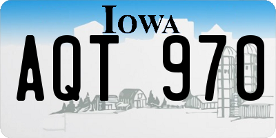 IA license plate AQT970