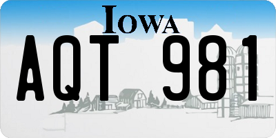 IA license plate AQT981