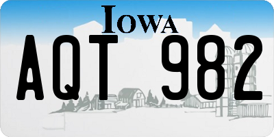 IA license plate AQT982