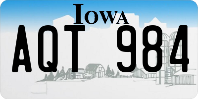 IA license plate AQT984
