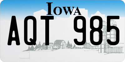IA license plate AQT985