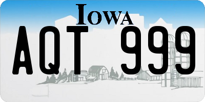 IA license plate AQT999