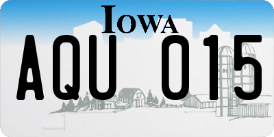 IA license plate AQU015